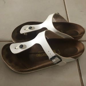 White birkenstock thong sandal